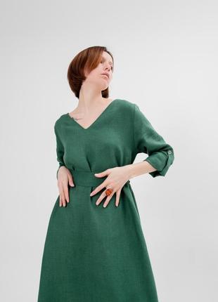 Oversized linen casual dress "GRASS"8 photo