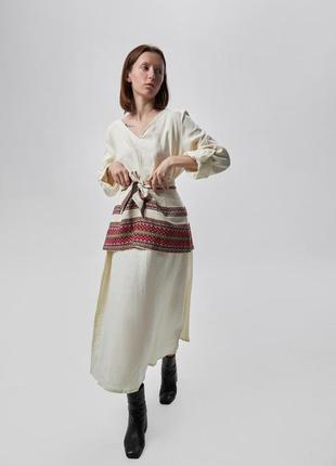 Decorative belt with ethnic print "Plakhta" short red2 photo