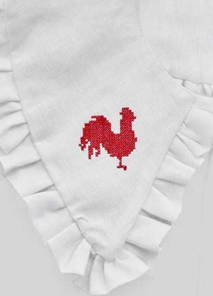 Decorative detachable collar with embroidery "Roosters cross stitch"3 photo