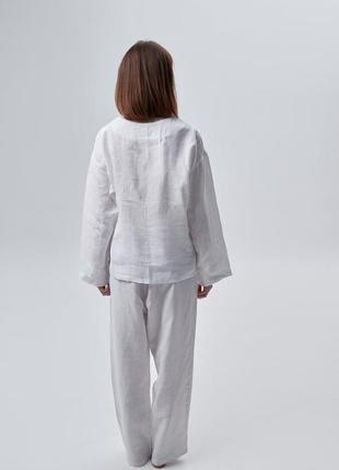 Linen lounge suit - top with pants and shorts3 photo