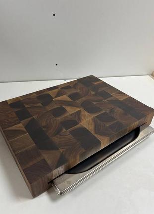 Walnut cutting board with tray 30*40 cm2 photo