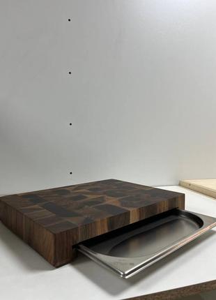 Walnut cutting board with tray 30*40 cm3 photo