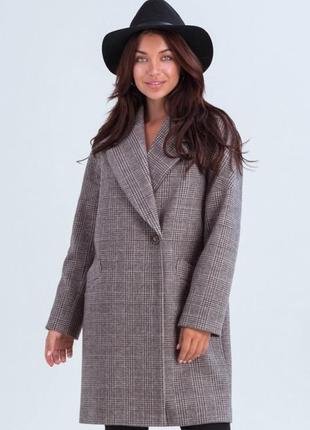 Demi-season oversized coat with belt Astrid brown4 photo