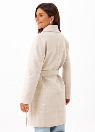 Demi-season oversized coat with belt Astrid beige3 photo
