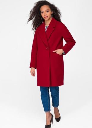 Demi-season cashmere coat with belt Taylor burgundy2 photo