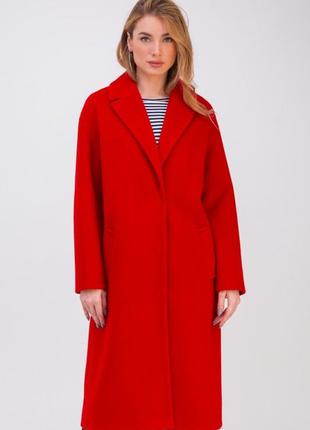 Demi-season robe coat with belt Cruz red3 photo