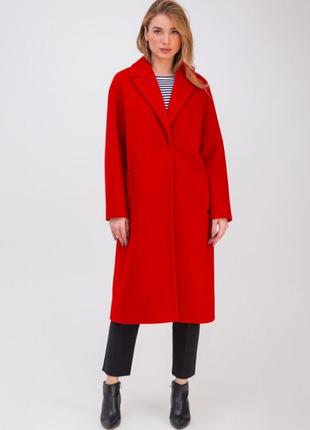Demi-season robe coat with belt Cruz red