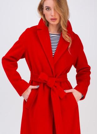 Demi-season robe coat with belt Cruz red2 photo