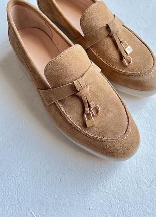 Suede loafers in walnut5 photo
