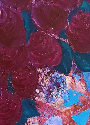 Rose flower oil painting Ukrainian art Still life with flowers3 photo
