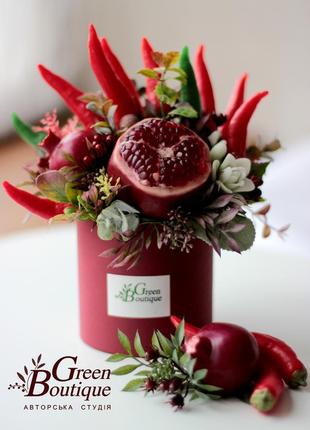 Unusual interior bouquet of soap with pepper and pomegranates1 photo