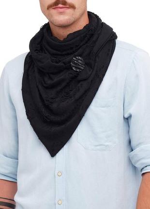 Stylish scarf female black trendy double-sided scarf with original clasp, unisex6 photo