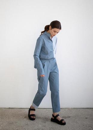 BLUE COTTON SUIT2 photo