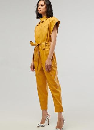Overalls Eco leather Color Mustard1 photo