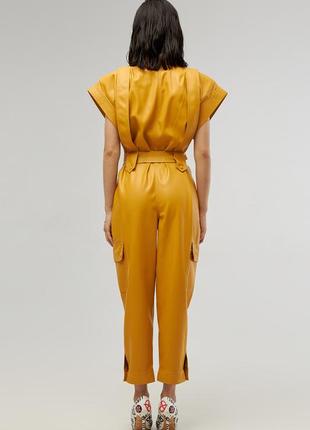 Overalls Eco leather Color Mustard4 photo