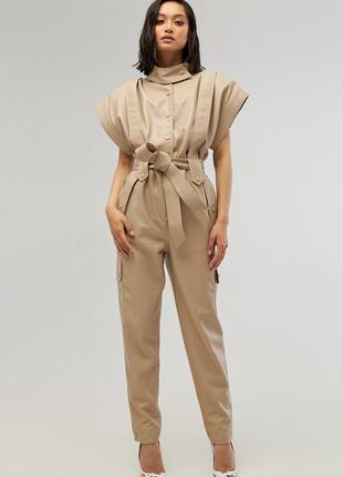 Overalls Eco-leather Lacquer Color - Ivory3 photo