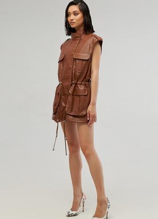 Lined eco-leather vest3 photo