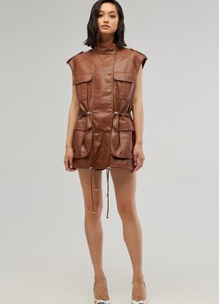 Lined eco-leather vest4 photo