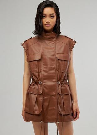 Lined eco-leather vest2 photo