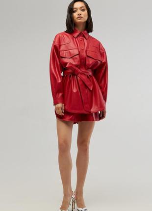 Costume. Shirt + Shorts Eco - leather Color - Red