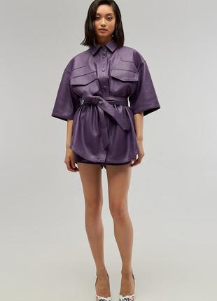 Costume. Shirt + Shorts Eco - leather Color - Violet