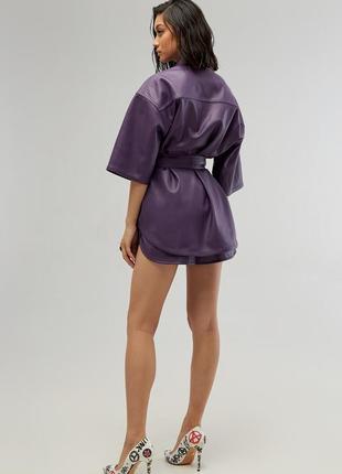 Costume. Shirt + Shorts Eco - leather Color - Violet5 photo