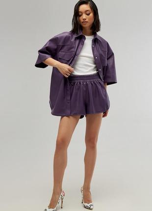 Costume. Shirt + Shorts Eco - leather Color - Violet4 photo