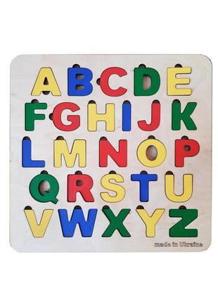 Multicolored alphabet plywood sorter for kids