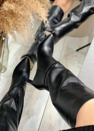 High leather boots in black2 photo