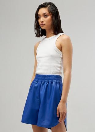 Eco leather shorts Color - blue3 photo
