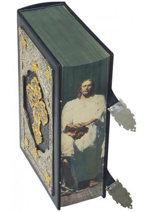 Book in leather "ostroh bible" copper, silver, gilding, enamel5 photo