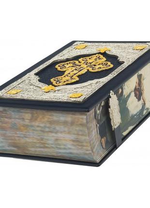 Book in leather "ostroh bible" copper, silver, gilding, enamel6 photo