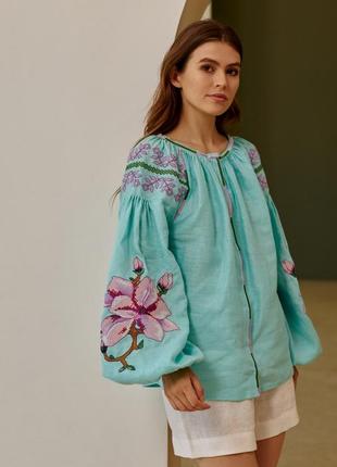 Blouse - embroidered women's "Fuchsia"  Color - Birch