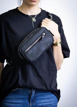 Leather fanny pack, Waist bag for women