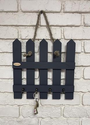 Key holder wall wooden gray 30x30