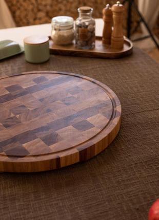 Round oak cutting board 50 cm4 photo