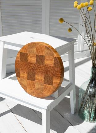Round oak&ash cutting board 27 cm3 photo