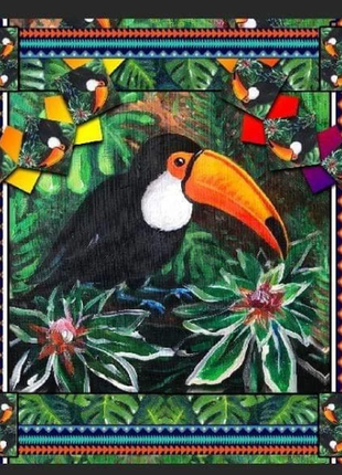 Designer scarf  Bbright toucan"" from the designer art sana4 photo
