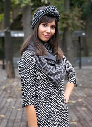Headband + scarf set (Stylish scarf  double-sided scarf with original clasp, unisex)2 photo