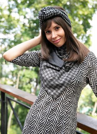 Headband + scarf set (Stylish scarf  double-sided scarf with original clasp, unisex)3 photo
