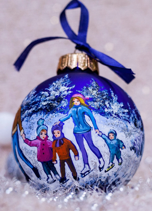 Family Christmas Glass Ball, Kids and Parents Xmas Gift6 photo
