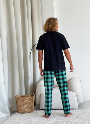 Men's pajama set COZY (pants + T-shirt) green/black5 photo