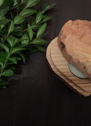Heart shaped wood tealight candle holder wooden heart4 photo