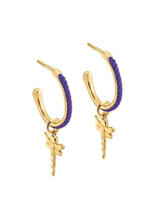 Omega earrings with Dragonfly charm