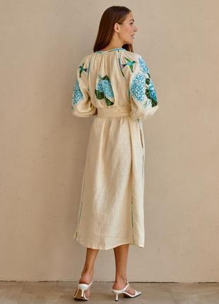 Mida's embroidered dress "Hortensia" Color - Cream5 photo