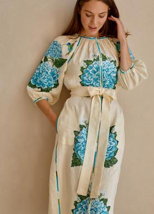 Mida's embroidered dress "Hortensia" Color - Cream7 photo