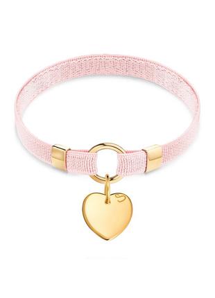 Polo ribbon bracelet with Mini Heart pendant