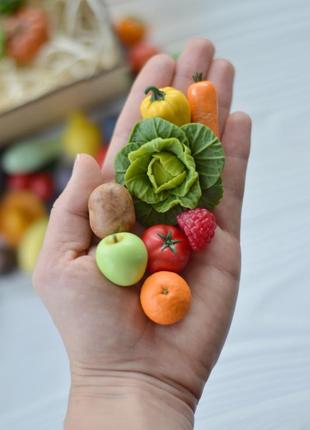 Miniature vegetables and fruits Polymer clay miniatures Montessori toys3 photo