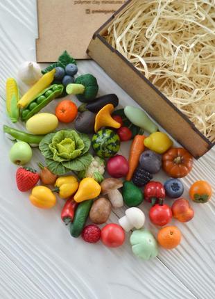 Miniature vegetables and fruits Polymer clay miniatures Montessori toys4 photo