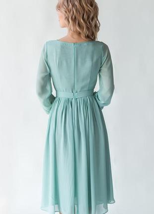 Cocktail dress with keyhole neckline | Sage | Emerald3 photo